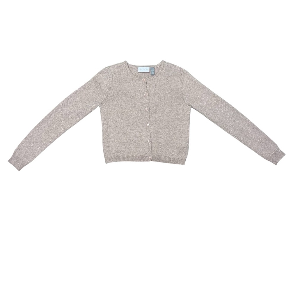 Sparkly Light Pink Button-up Fitted Cardigan Coquette Feminine Long Sleeves Cute